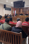 Sidang kasus penyelundupan 1,9 ton sabu dengan terdakwa Fandi Ramadhan di Pengadilan Negeri Batam.