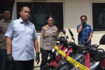Konferensi pers Polda Kepri terkait pengungkapan sindikat curanmor di Batam.
