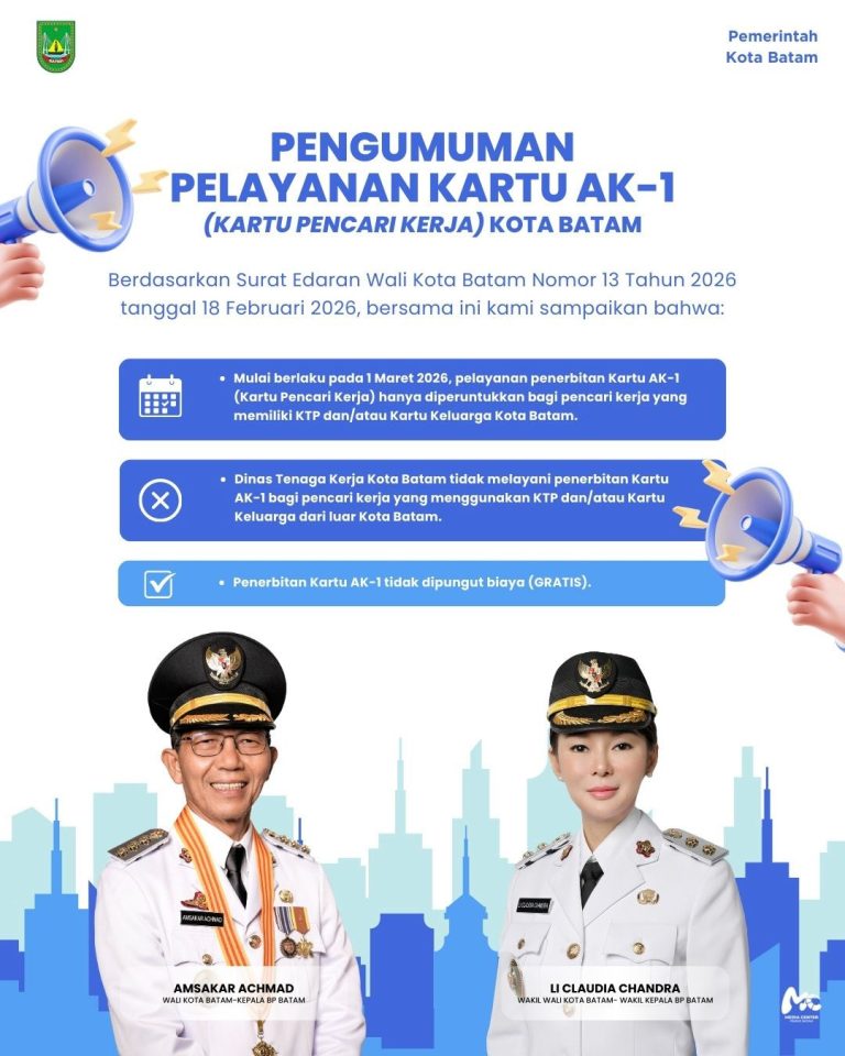 Wali Kota Batam Amsakar Achmad terkait kebijakan layanan AK/1