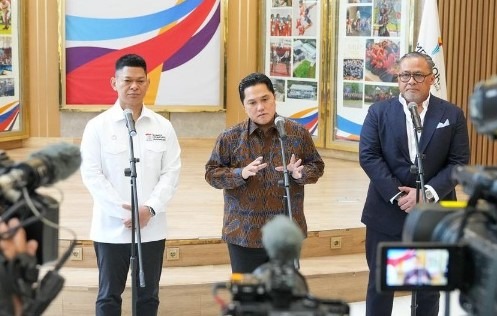 Menpora Erick Thohir bertemu Dubes RI untuk Malaysia dan Presiden NOC Indonesia membahas persiapan SEA Games 2027