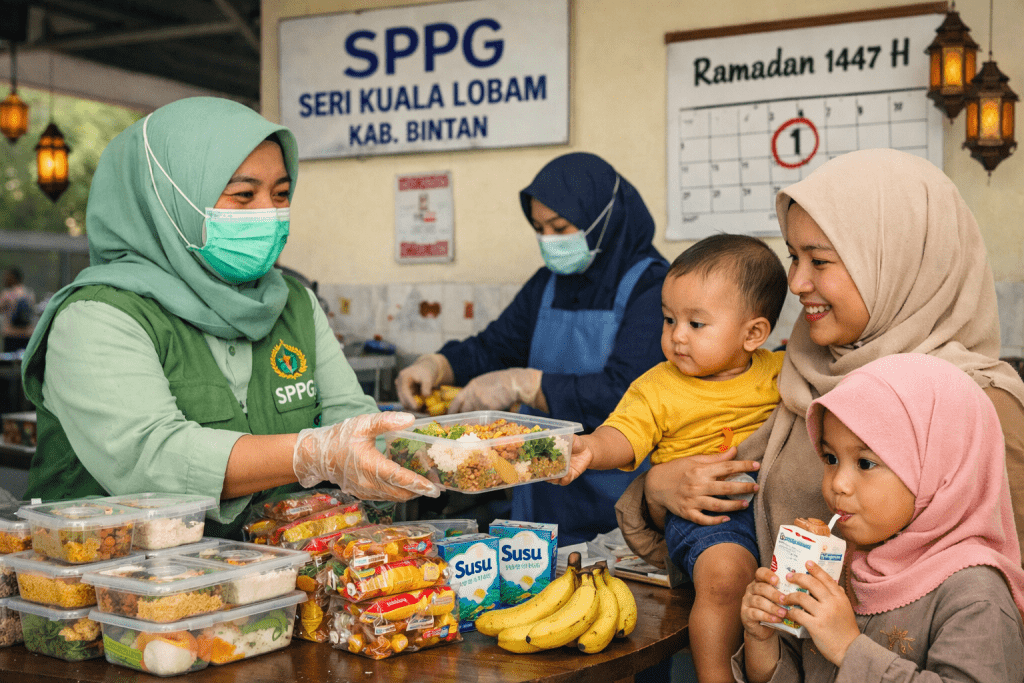Distribusi program Makan Bergizi Gratis untuk balita dan ibu hamil di Bintan saat awal Ramadan 1447 H