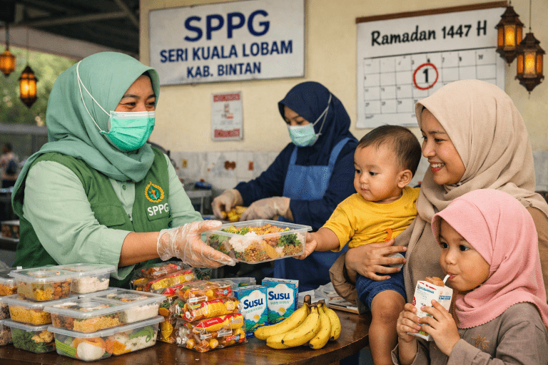 Distribusi program Makan Bergizi Gratis untuk balita dan ibu hamil di Bintan saat awal Ramadan 1447 H