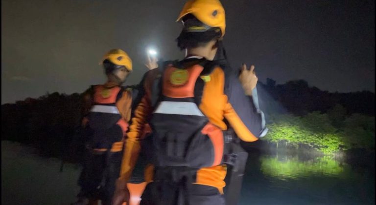 Proses pencarian korban di sekitar Jembatan 3 Barelang oleh tim SAR Batam.