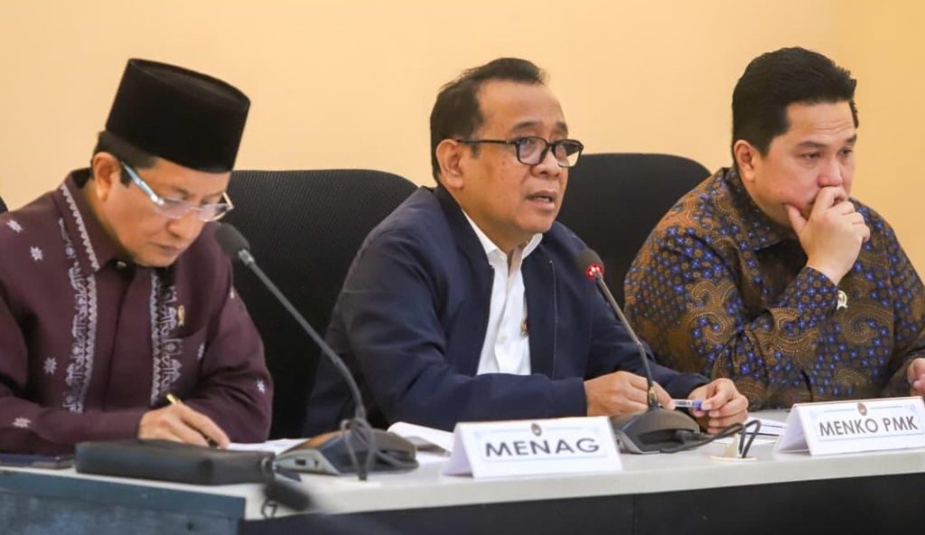 Menko PMK Pratikno memimpin Rapat Tingkat Menteri Program Prioritas Nasional Keolahragaan di Kantor Kemenko PMK