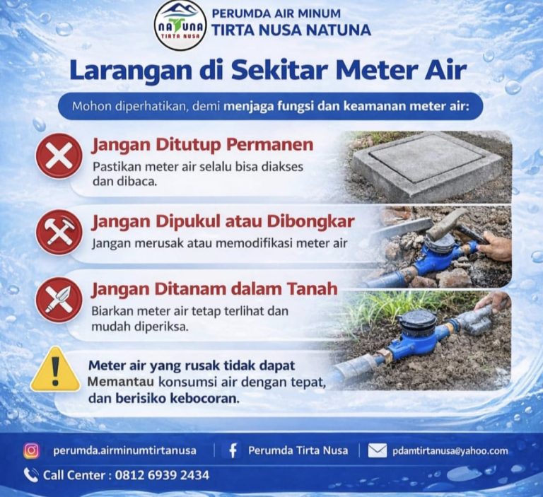 Petugas memeriksa meter air pelanggan di Natuna