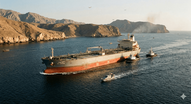 Kapal tanker minyak di Selat Hormuz.