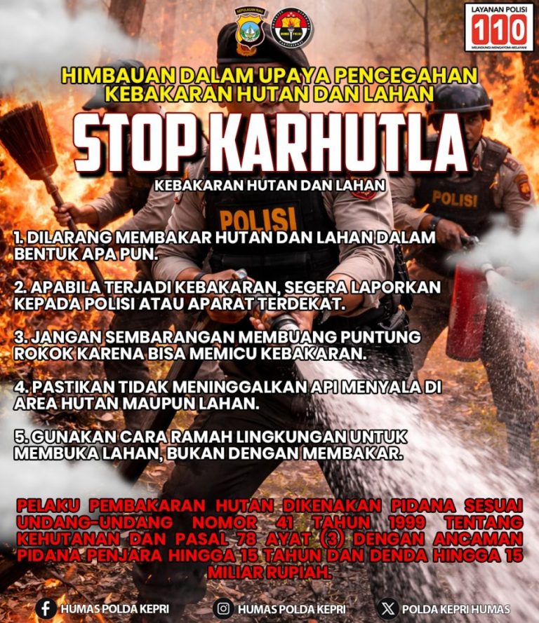 Polda Kepri tegaskan zero tolerance terhadap karhutla