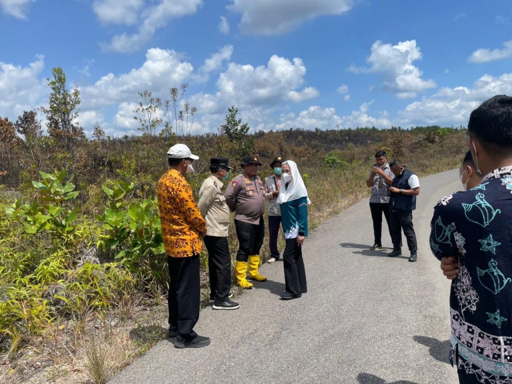 Kapolres Natuna dan Bupati Cen Sui Lan tinjau karhutla Binjai-Ranai