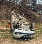 Polsek Nongsa tangani Avanza terbalik di Jalan Hasanuddin Kabil Batam