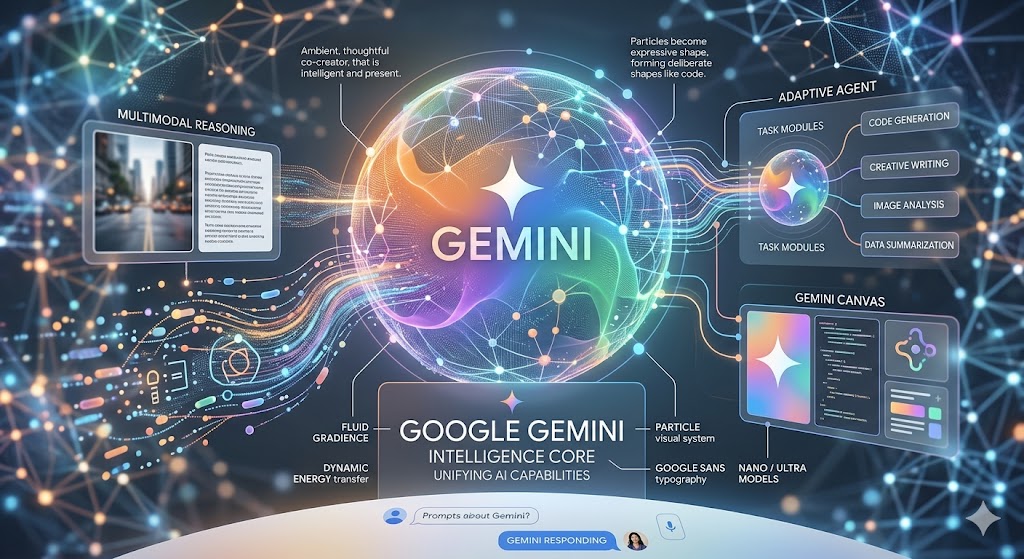 Ilustrasi teknologi AI canggih pada ponsel Android premium.