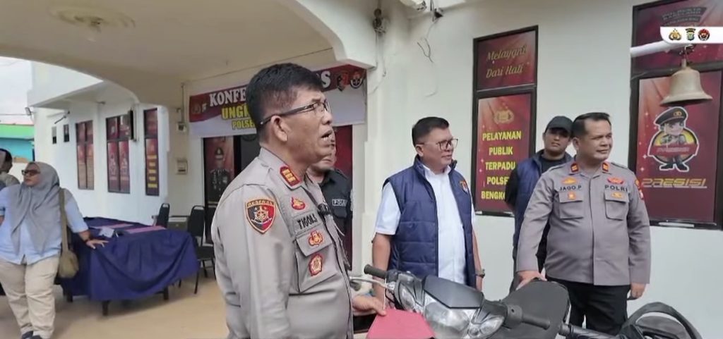 Konferensi pers Polsek Bengkong ungkap kasus curanmor Bengkong Aljabar