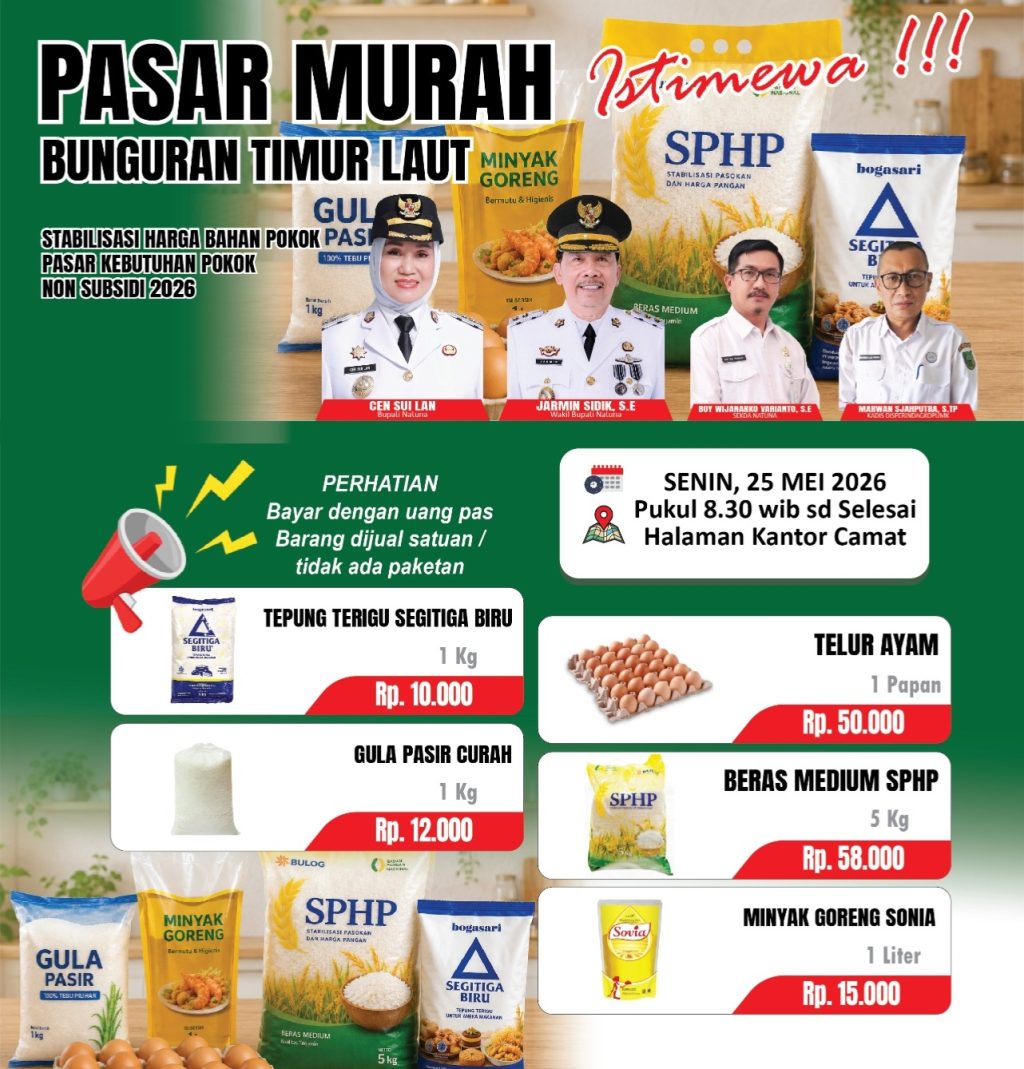 Pasar murah Pemkab Natuna untuk membantu masyarakat membeli sembako murah