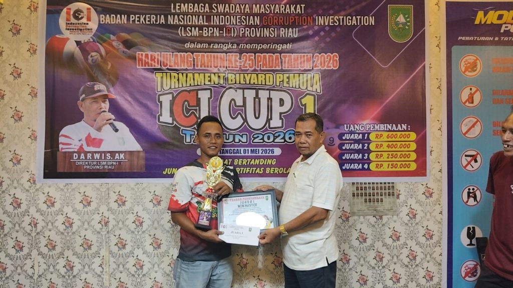 Turnamen biliar ICI CUP 1 Sungai Pakning Bengkalis