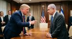 Presiden Amerika Serikat Donald Trump dan Perdana Menteri Israel Benjamin Netanyahu dalam pertemuan bilateral