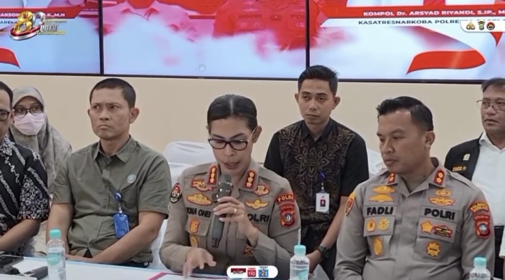 Konferensi pers pengungkapan kasus narkotika jaringan antarprovinsi di Polresta Barelang.