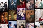 Ilustrasi seseorang menonton drama China di ponsel dengan peringatan penipuan online.