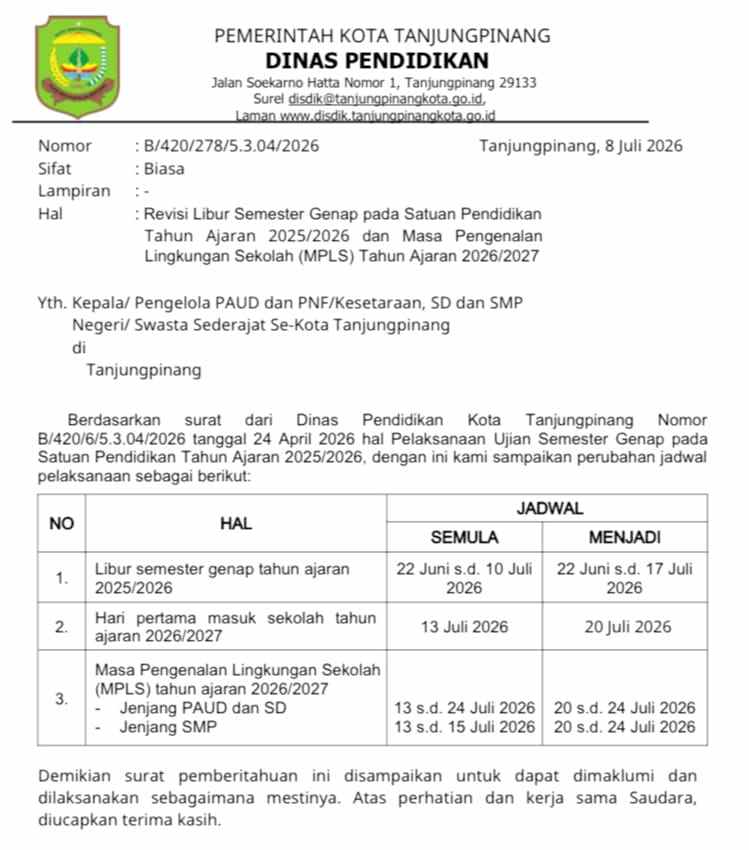 090726 Perpanjangan Libur SD SMP_11zon
