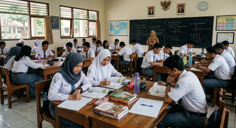 Siswa sedang belajar di kelas