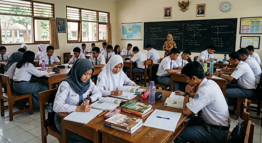 Siswa sedang belajar di kelas