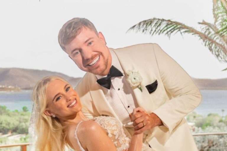 MrBeast dan Thea Booysen saat pernikahan.