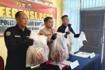 Barang bukti pencurian kabel yang diamankan Polsek Gunung Kijang di Kabupaten Bintan.