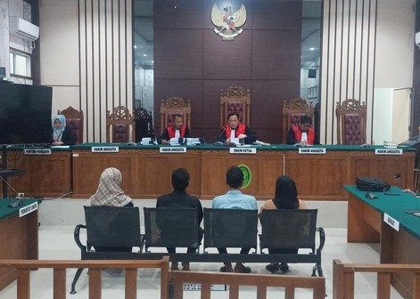 Sidang vonis empat terdakwa korupsi dana hibah KPU Karimun di Pengadilan Tipikor Tanjungpinang.