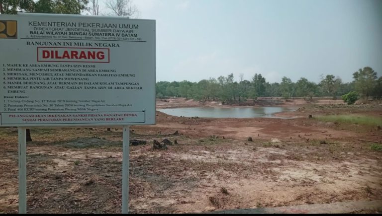 Waduk Tempan di Kundur Karimun mengalami kekeringan parah