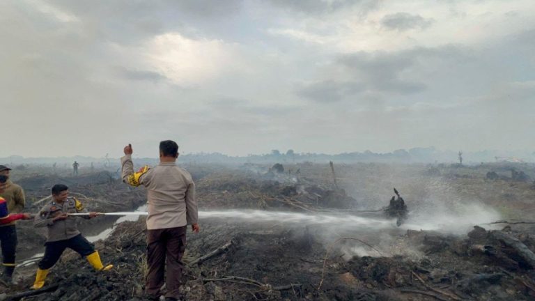Tim gabungan memadamkan karhutla di Desa Kudung Lingga