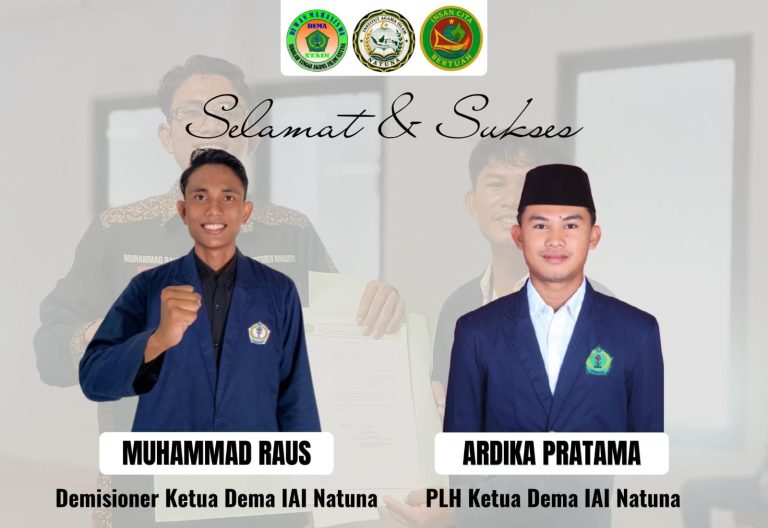 Ardika Pratama menerima SK PLH Ketua DEMA IAI Natuna