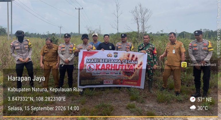 Patroli pencegahan Karhutla Polsek Bunguran Timur di Bunguran Tengah Natuna